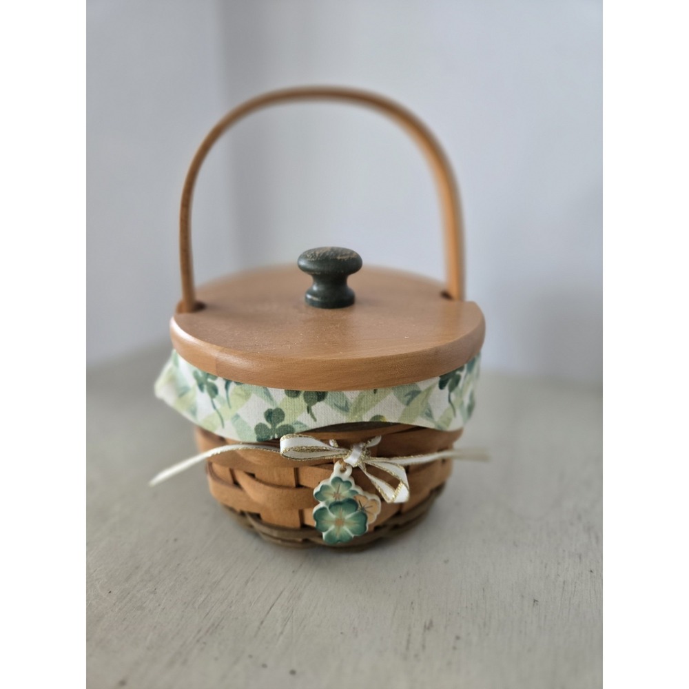 Longaberger 2001 St Patrick's Basket  Super Combi Lucky You Tie On Charm Liners